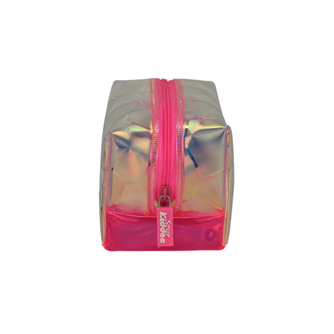Image of Smily Transparent Cosmetic Pouch Pink