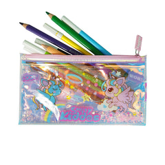 Smily Unicorn Pencil Pouch with Drift Glitter