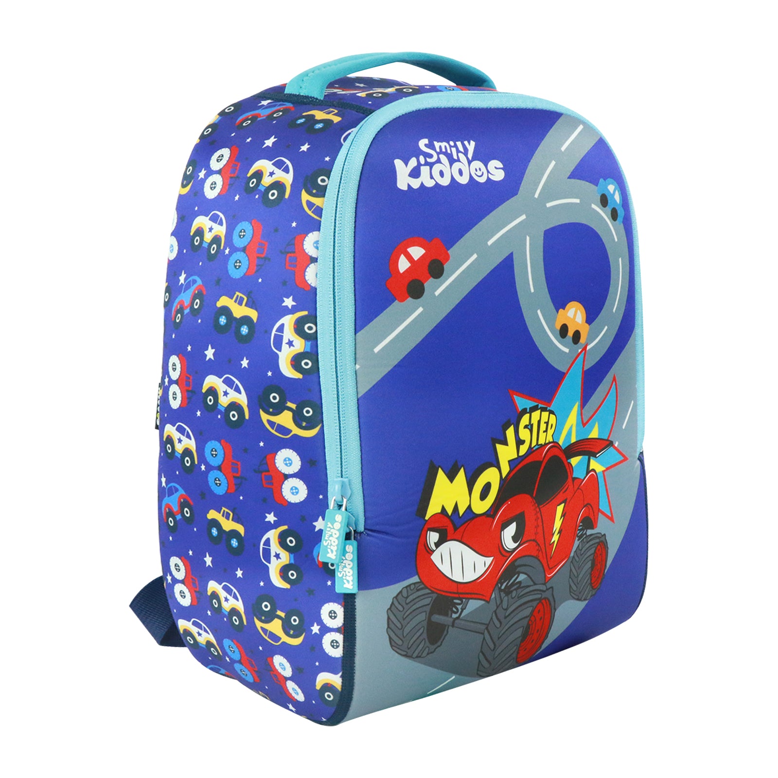 Smily kiddos Junior backpack - Monster Car blue