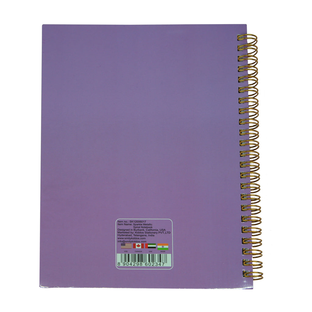 Twinkle Metallic Spiral Notebook Purple