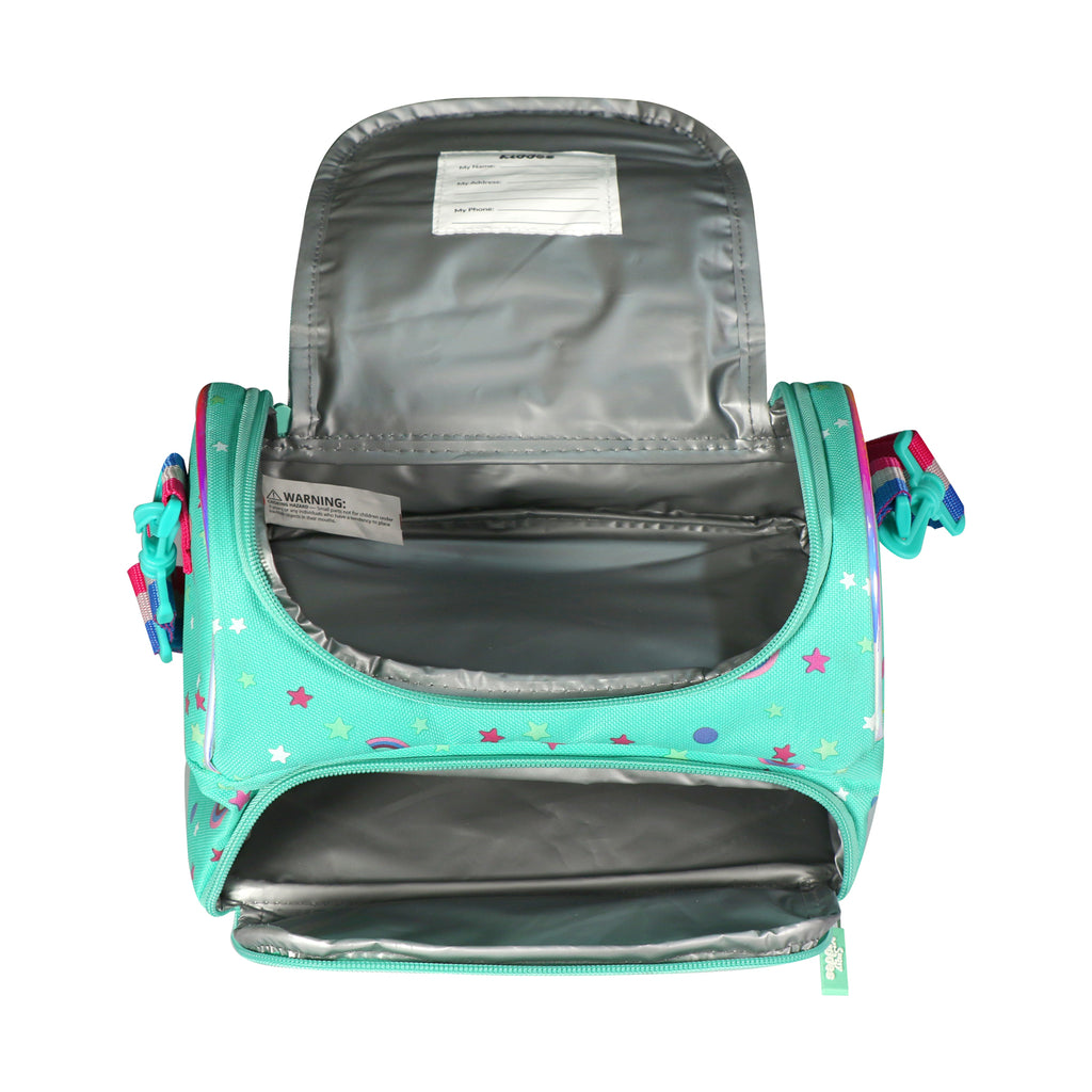 Smily Kiddos Double Compartment Holographic Lunch Bag Unicorn Theme Tu