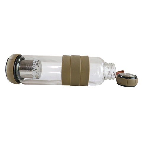 Image of Smily Kiddos Glass bottles with Removable Stainless Steel Infuser Brown