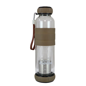 Smily Kiddos Glass bottles with Removable Stainless Steel Infuser Brown