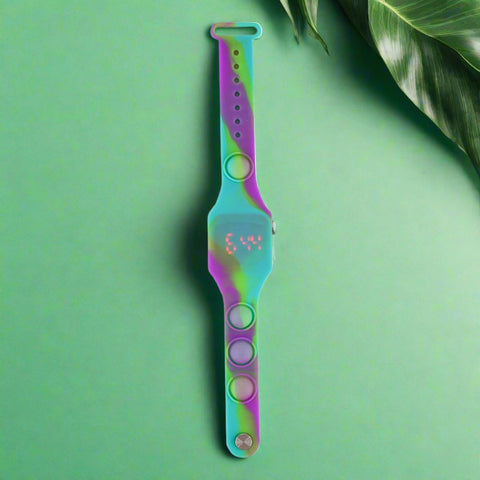Image of Smily Kiddos Fancy Digital watch- Green Purple