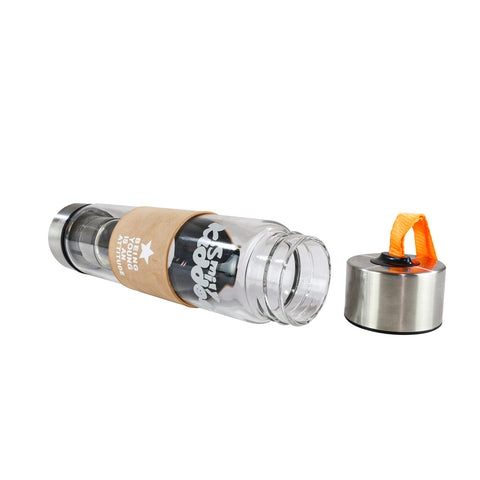 Image of Smily Kiddos Glass bottles with Removable Stainless Steel Infuser Orange