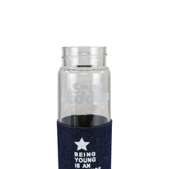 Smily Kiddos Glass bottles with Removable Stainless Steel Infuser Blue