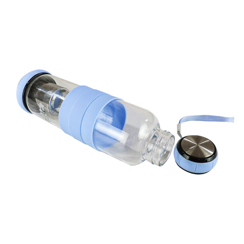 Image of Smily Kiddos Glass bottles with Removable Stainless Steel Infuser BLUE