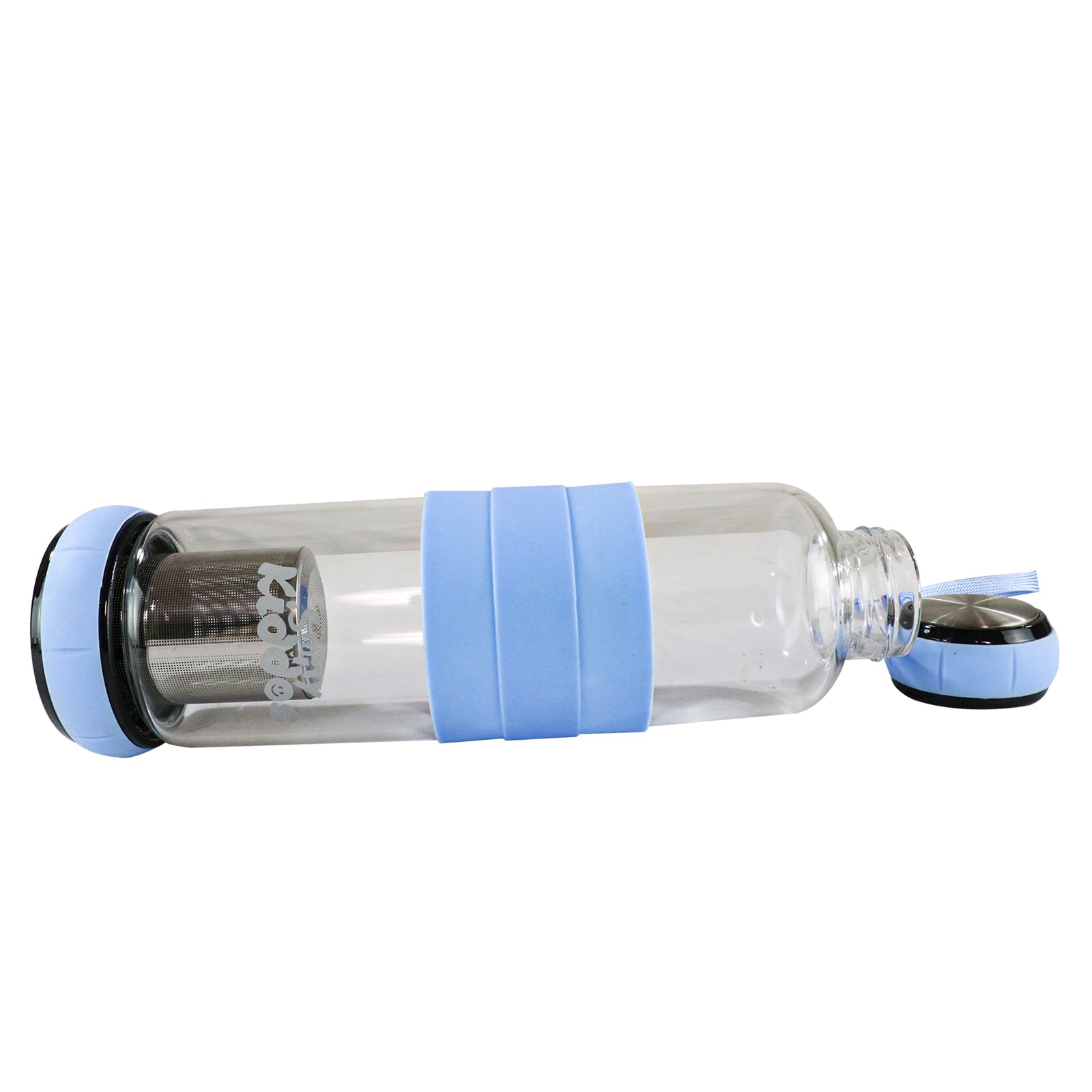 Smily Kiddos Glass bottles with Removable Stainless Steel Infuser BLUE