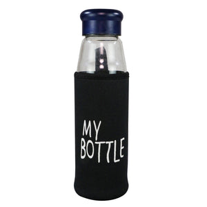 Smily Kiddos Glass bottles with Removable Stainless Steel Infuser Navy Blue