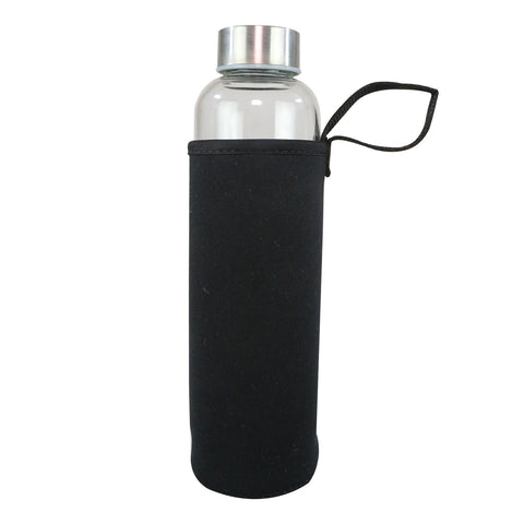 Image of Smily Kiddos Glass bottles with Removable Stainless Steel Infuser Black