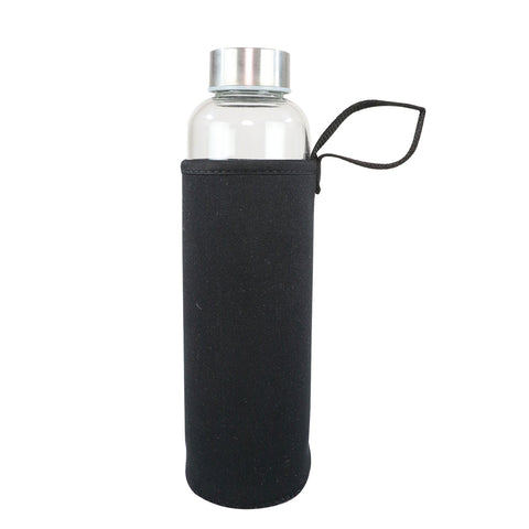 Image of Smily Kiddos Glass bottles with Removable Stainless Steel Infuser Black
