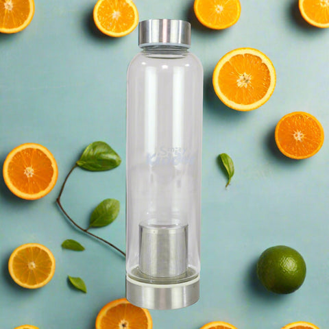 Image of Smily Kiddos Glass bottles with Removable Stainless Steel Infuser Black
