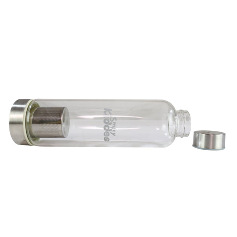Image of Smily Kiddos Glass bottles with Removable Stainless Steel Infuser Black