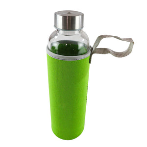 Smily Kiddos Glass bottles with Removable Stainless Steel Infuser Green