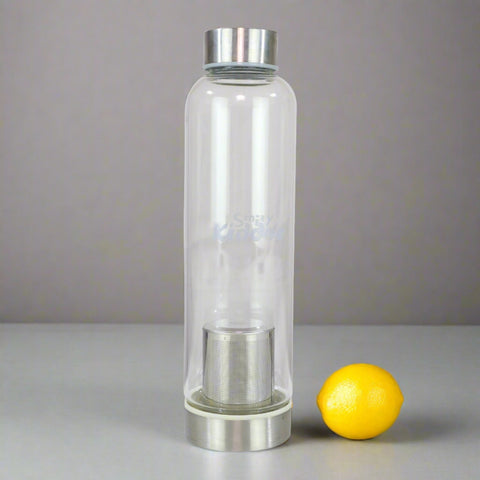 Image of Smily Kiddos Glass bottles with Removable Stainless Steel Infuser Green