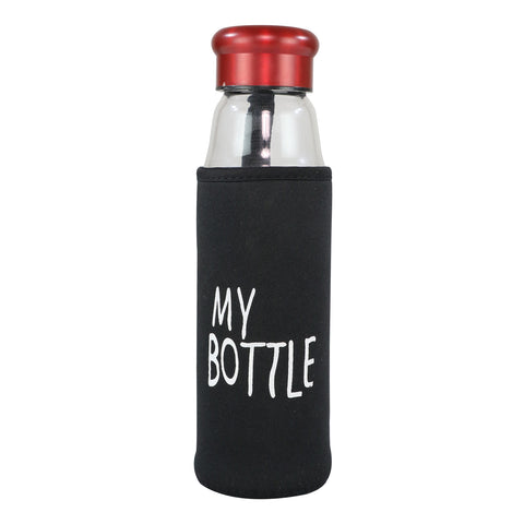 Image of Smily Kiddos Glass bottles with Removable Stainless Steel Infuser Red