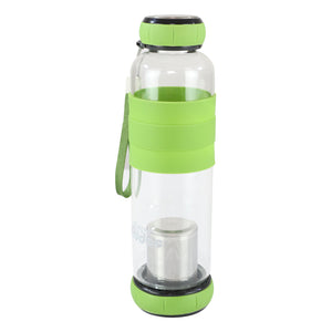 Smily Kiddos Glass bottles with Removable Stainless Steel Infuser Green