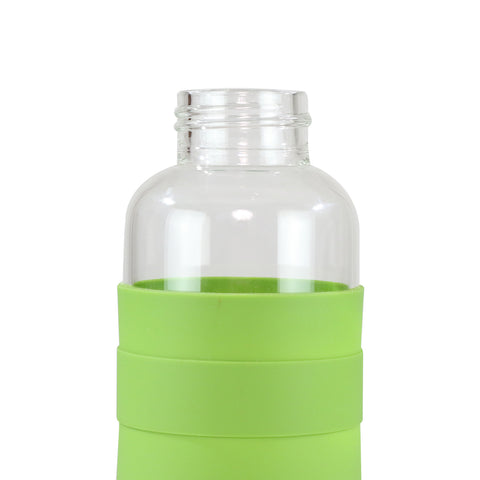 Image of Smily Kiddos Glass bottles with Removable Stainless Steel Infuser Green