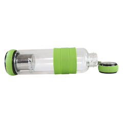 Smily Kiddos Glass bottles with Removable Stainless Steel Infuser Green