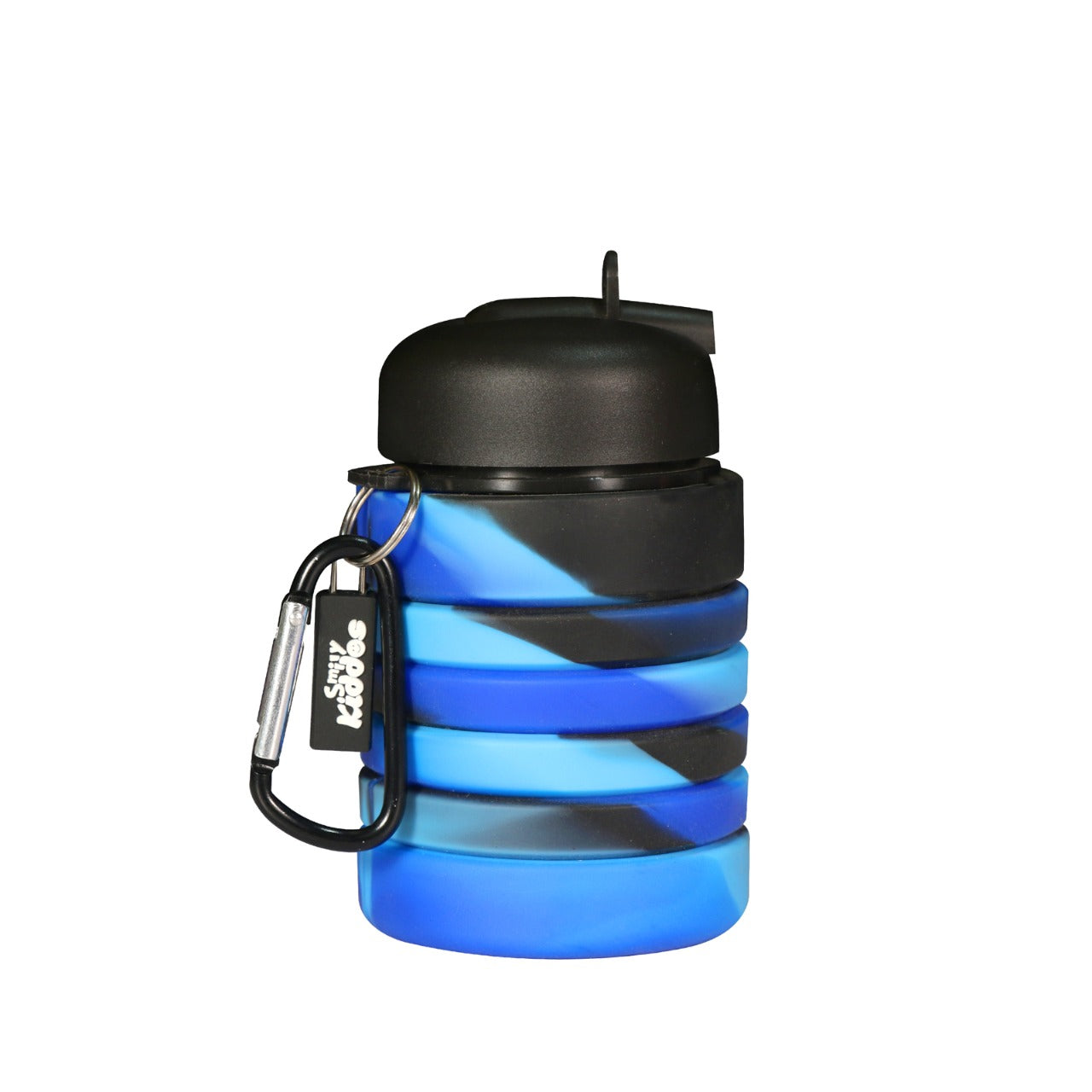 Smily kiddos Silicone Expandable & Foldable Water Bottle Black & Blue