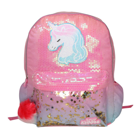 Image of Unicorn Charm Backpack For Girls - Pink