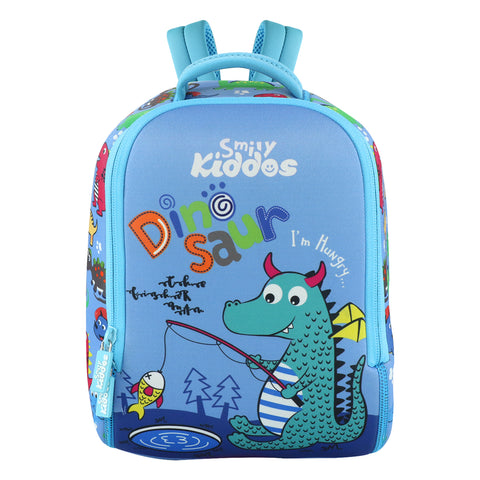 Image of Smily Kiddos Preschool Backpack Dino Theme Blue