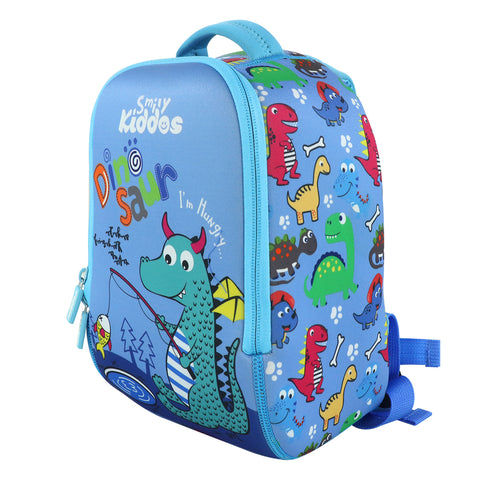 Image of Smily Kiddos Preschool Backpack Dino Theme Blue