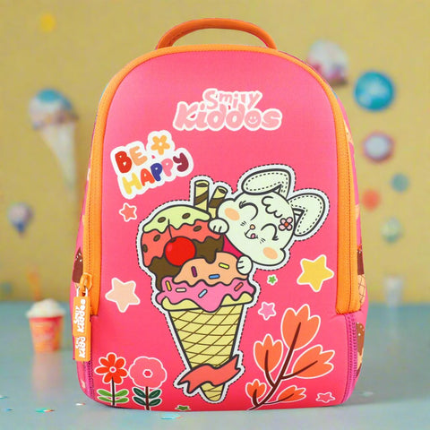 Image of Smily Kiddos Preschool Backpack Ice Cream Theme Pink