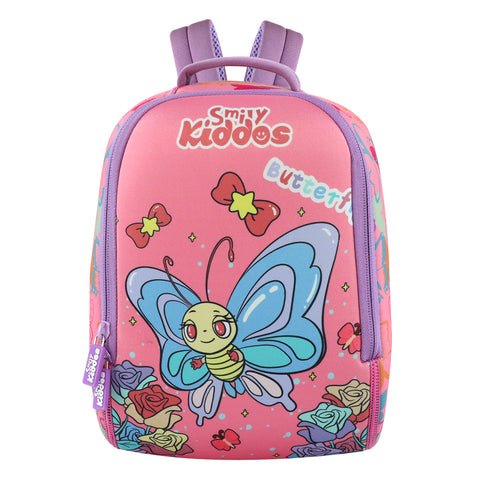 Image of Smily Kiddos Preschool Backpack Butterfly Theme Light Pink
