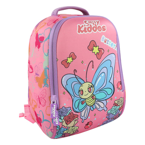 Image of Smily Kiddos Preschool Backpack Butterfly Theme Light Pink