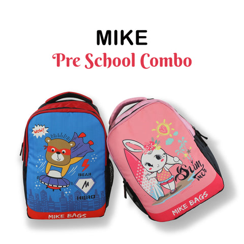 Image of Mike 13 ltrs pre school Backpack for Unisex kids Teddy and Rabbit Theme