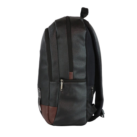 Image of Mike Octane Faux Leather Laptop Backpack - Black