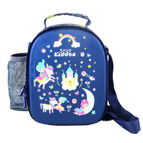 Image of Smily Kiddos Hartop Eva Lunch Bag Unicorn theme - Blue