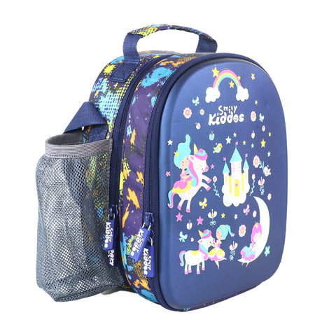 Image of Smily Kiddos Hartop Eva Lunch Bag Unicorn theme - Blue