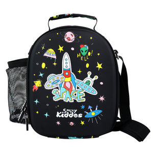 Smily Kiddos Hartop Eva Lunch Bag space theme - Black