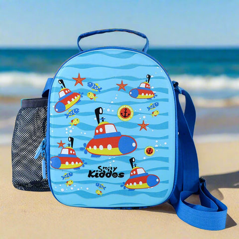 Image of Smily Kiddos Hartop Eva Lunch Bag submarine theme - Light Blue