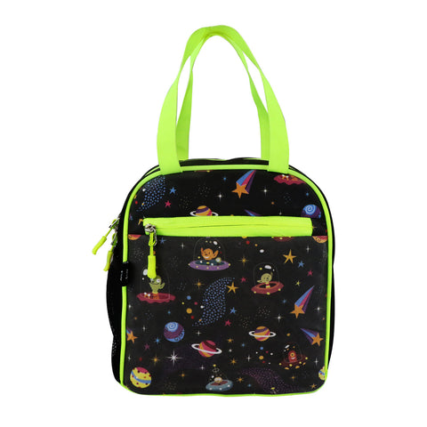 Smily kiddos joy lunch bag- Alien theme - Black