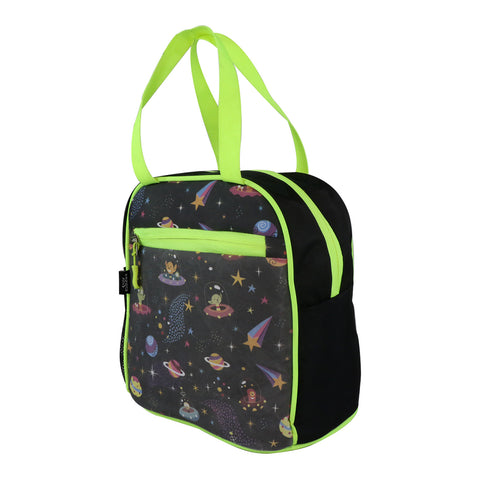 Smily kiddos joy lunch bag- Alien theme - Black