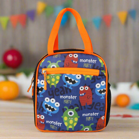 Image of Smily kiddos joy lunch bag- Monster theme - Blue