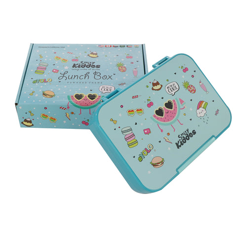 Image of Smily Kiddos Bento lunch box-Cool Fruit Theme Light Blue