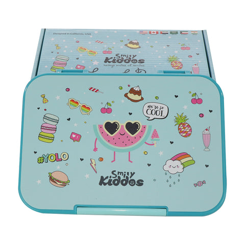 Image of Smily Kiddos Bento lunch box-Cool Fruit Theme Light Blue