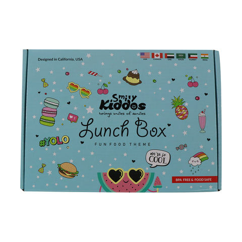 Image of Smily Kiddos Bento lunch box-Cool Fruit Theme Light Blue