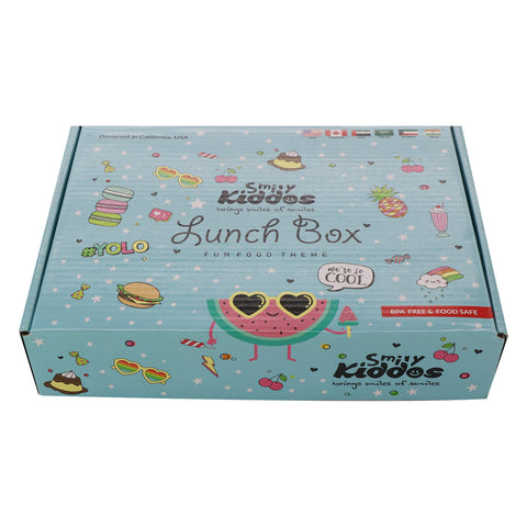 Image of Smily Kiddos Bento lunch box-Cool Fruit Theme Light Blue