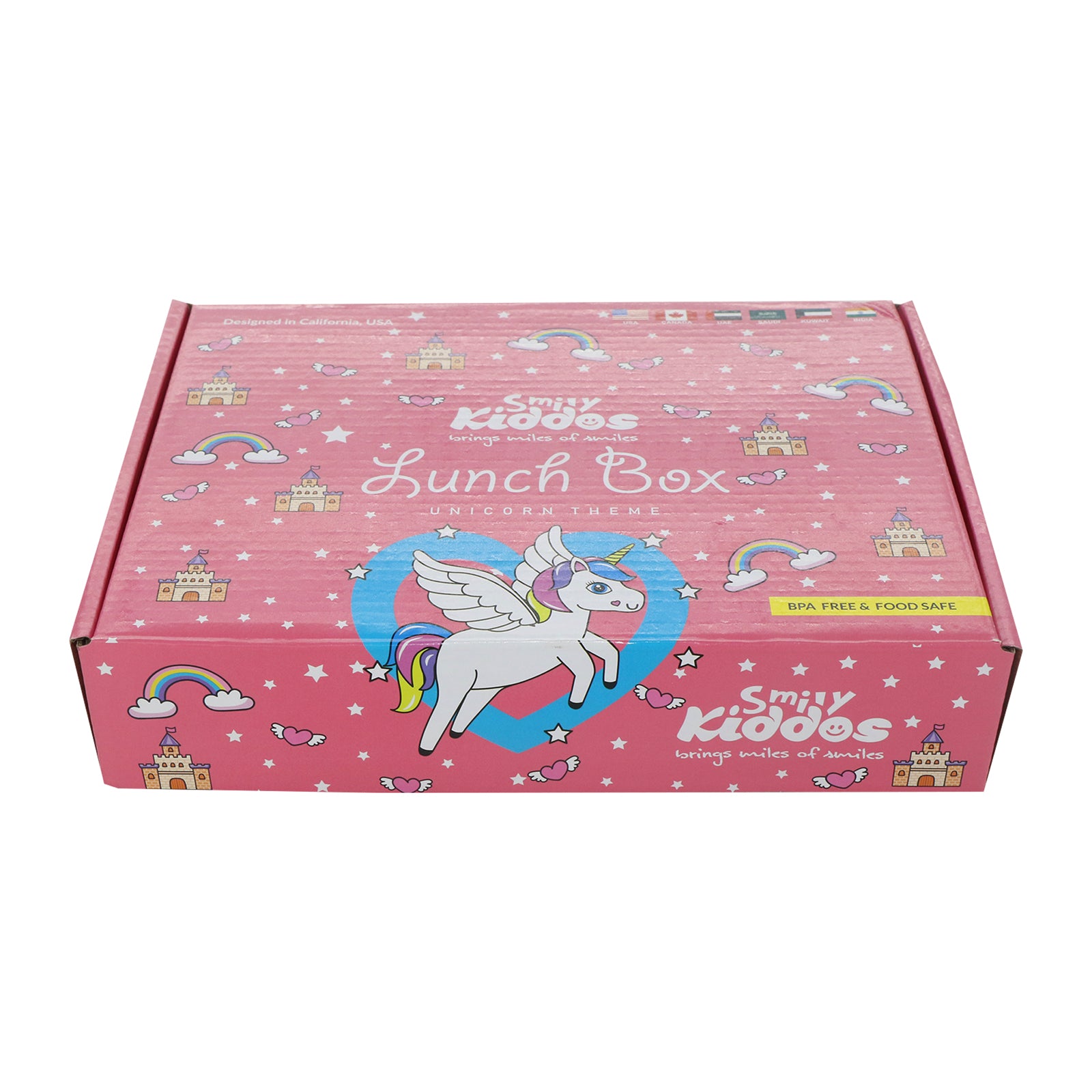 Smily Kiddos Bento lunch box - Unicorn Theme Pink