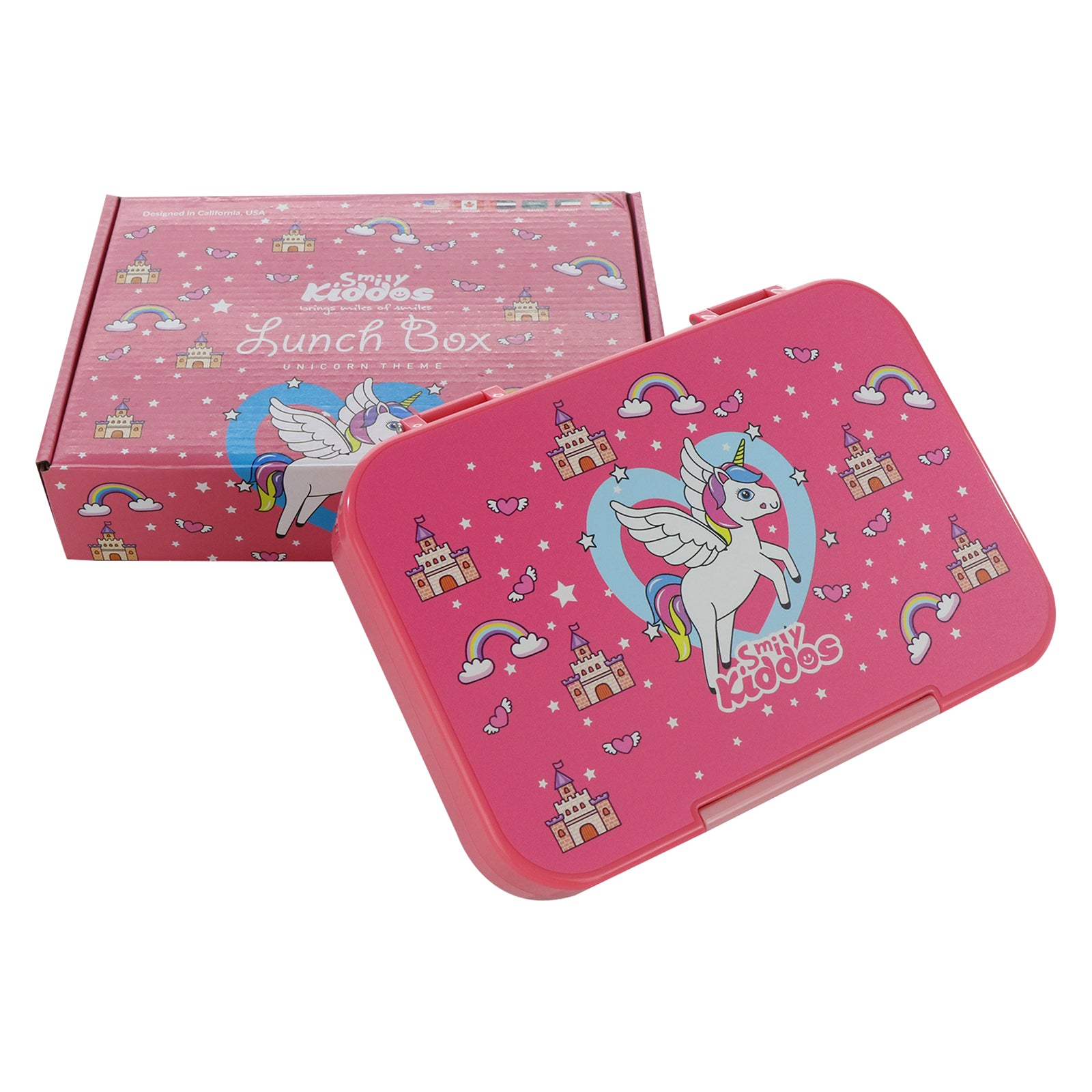 Smily Kiddos Bento lunch box - Unicorn Theme Pink