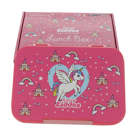 Image of Smily Kiddos Bento lunch box-Unicorn Theme Pink