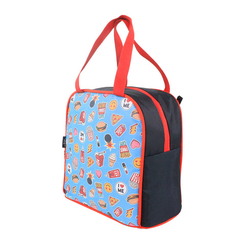 Image of Smily kiddos joy lunch bag- Fast Food Theme - Teal blue