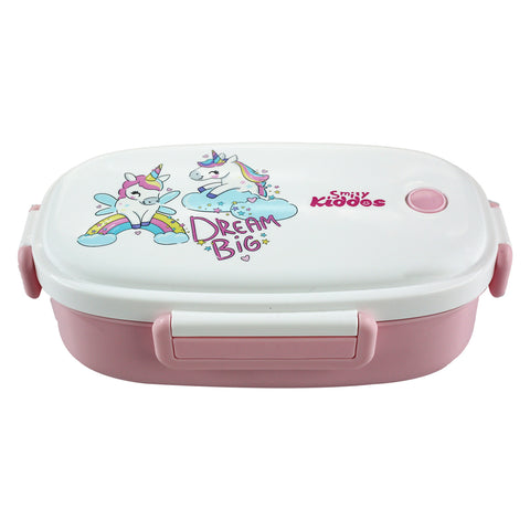Image of Smily kiddos Stainless Steel Lunch Box Small Dream Unicorn Theme - Light Pink 3+ years