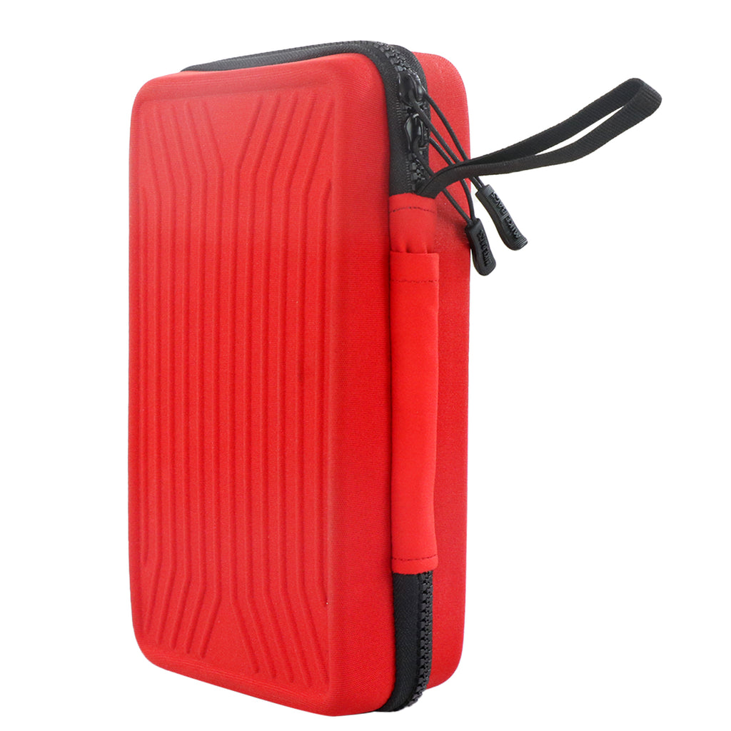 Mike EVA Hard Travel Tech Organizer Case Bag for Electronics Accessories Charger Cord Portable External Hard Drive USB Cables Power Bank SD Memory Cards Earphone Flash Drive Large, LYCRA Red