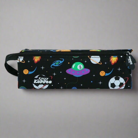 Image of Smily Tray Pencil Case Space Theme Black